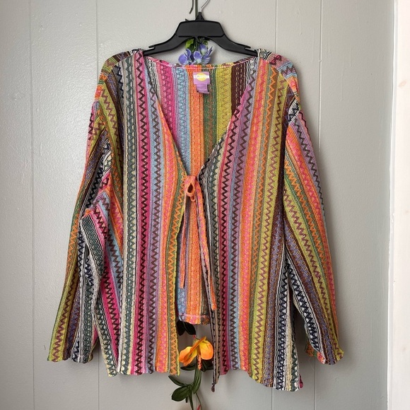 CM shapes Sweaters - CM Shapes Multicolor Knit Light Cardigan Women Size 5X
